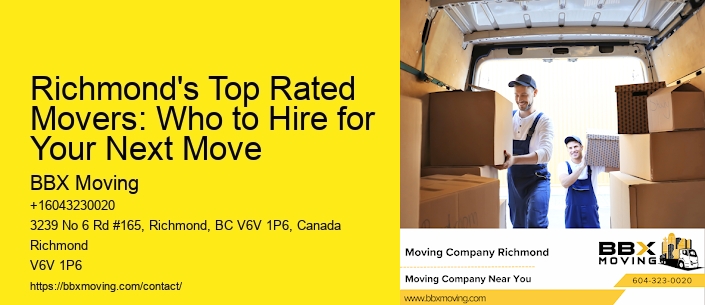 Richmond's Top Rated Movers: Who to Hire for Your Next Move