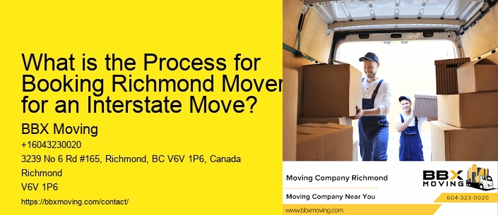 What is the Process for Booking Richmond Movers for an Interstate Move?