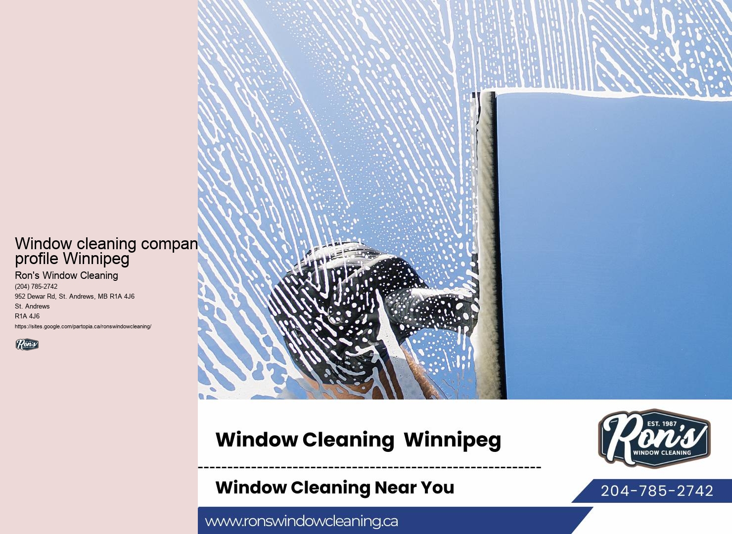Window cleaning company profile Winnipeg