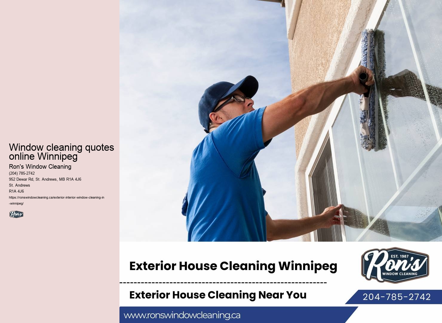 Window cleaning company dedication Winnipeg