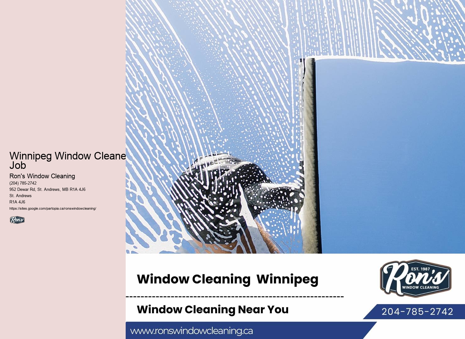 Window Cleaning Flexible Scheduling Winnipeg Window Cleaner Job
